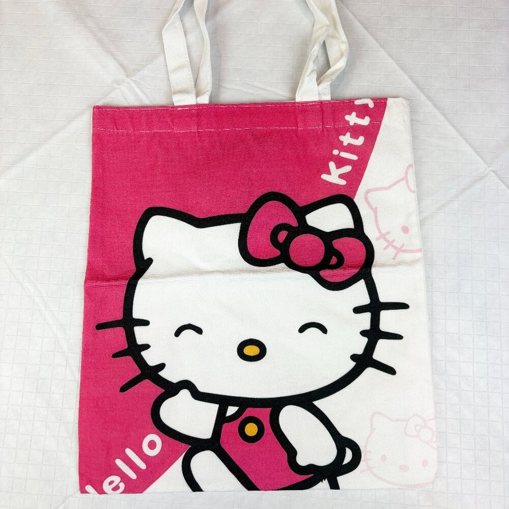 Hello Kitty Pink and White Canvas Tote Bag - Picture 2 of 6